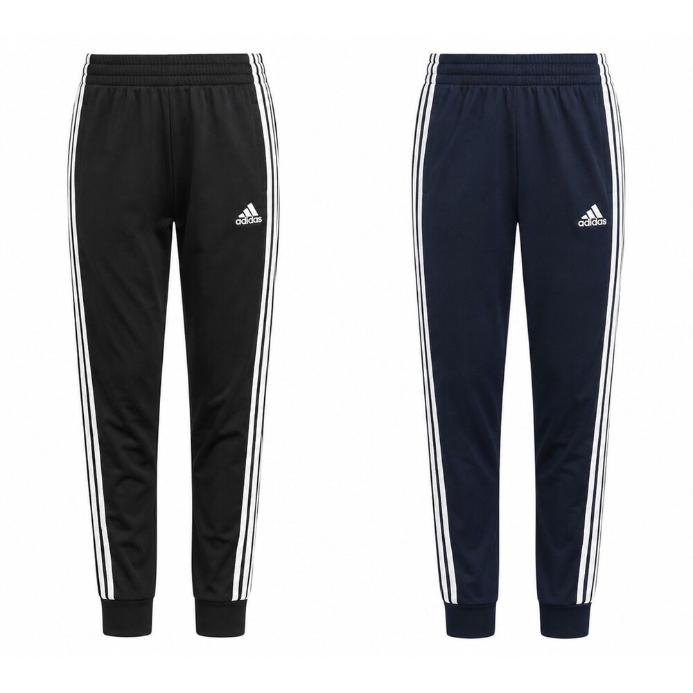 Adidas Youth Large 14/16 Athletic Pants Bundle – Black & Navy 3-Stripe